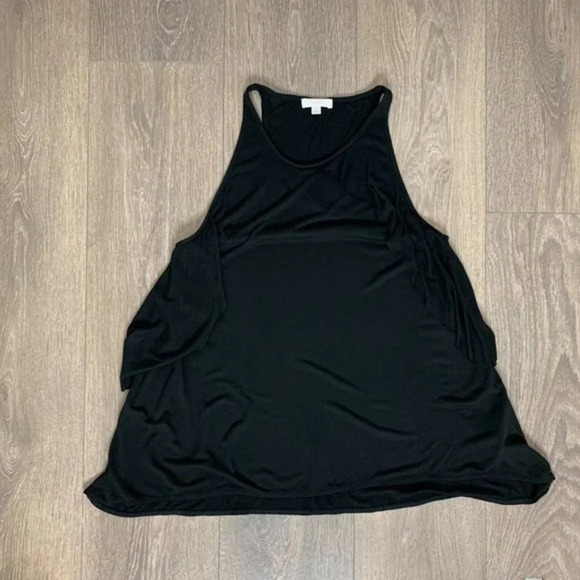 Aritzia Wilfred Tank Top Tiered Ruffle detail Sleeveless Rayon Black Size XS - Picture 6 of 15